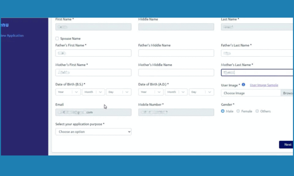 Fill in your personal details