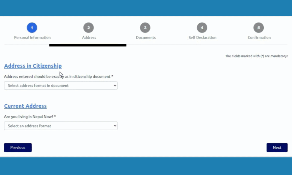 current and permanent address