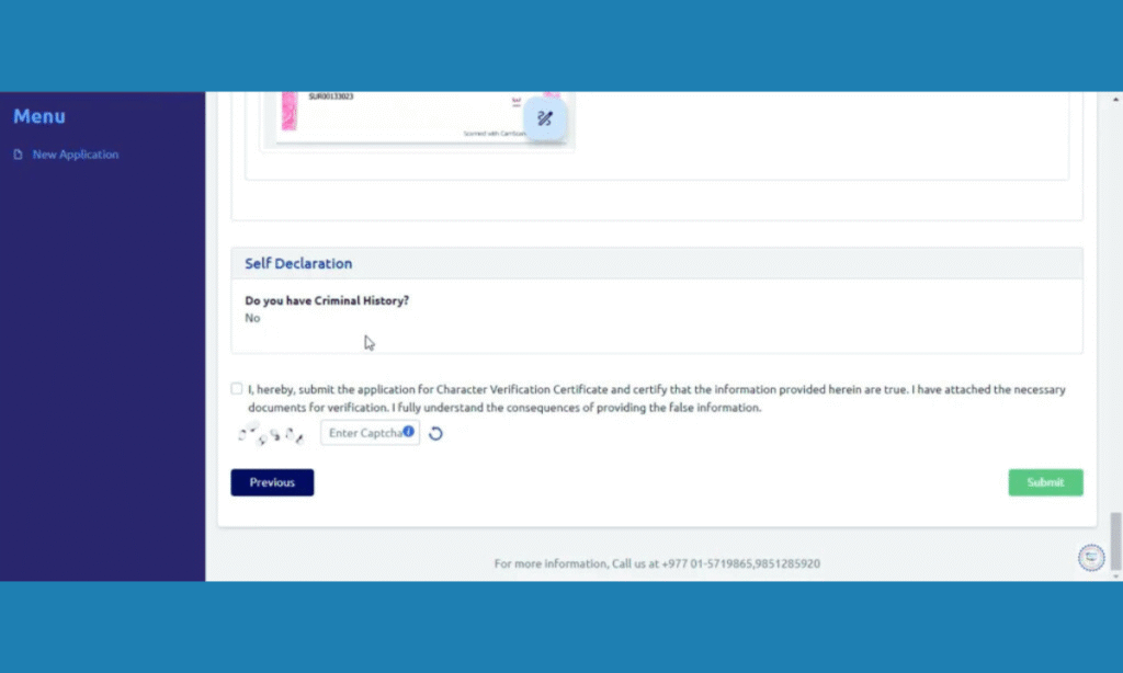 submitting application